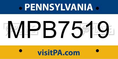 MPB7519 Pennsylvania License Plate
