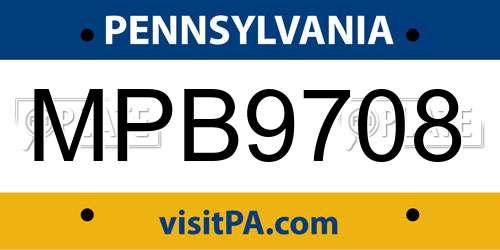 MPB9708 Pennsylvania License Plate