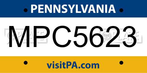 MPC5623 Pennsylvania License Plate