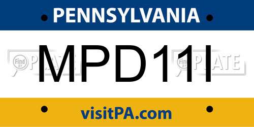 MPD11I Pennsylvania License Plate