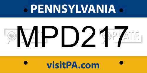 MPD217 Pennsylvania License Plate