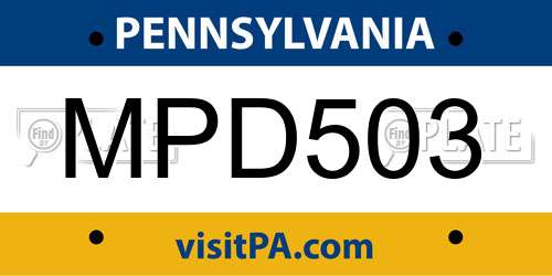 MPD503 Pennsylvania License Plate