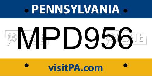 MPD956 Pennsylvania License Plate
