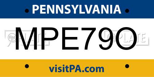 MPE79O Pennsylvania License Plate
