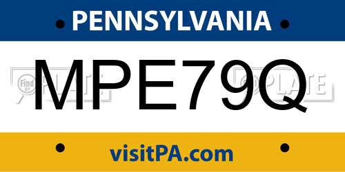 MPE79Q Pennsylvania License Plate
