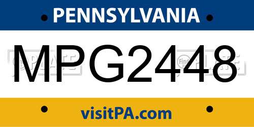 MPG2448 Pennsylvania License Plate