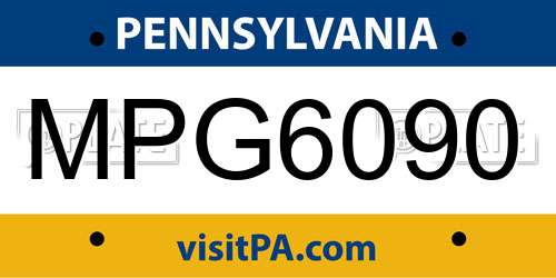 MPG6090 Pennsylvania License Plate