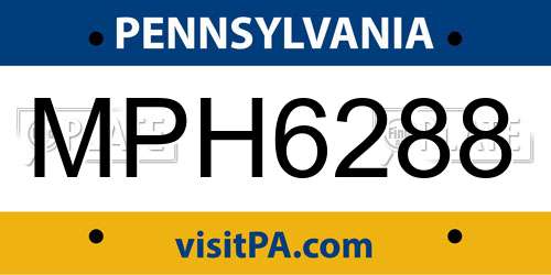 MPH6288 Pennsylvania License Plate