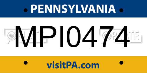 MPI0474 Pennsylvania License Plate
