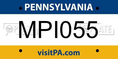 MPI055 Pennsylvania License Plate