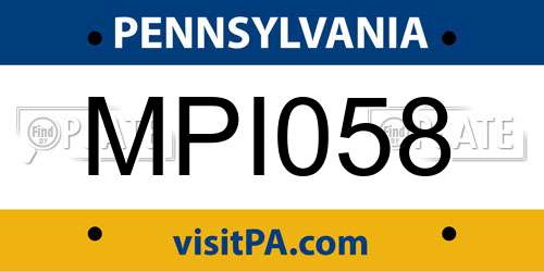 MPI058 Pennsylvania License Plate