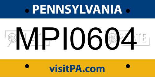 MPI0604 Pennsylvania License Plate