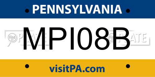 MPI08B Pennsylvania License Plate