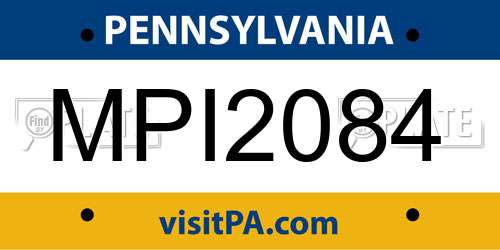 MPI2084 Pennsylvania License Plate
