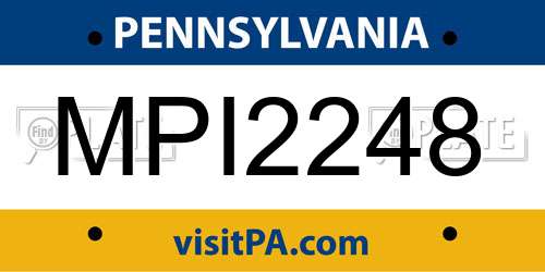 MPI2248 Pennsylvania License Plate