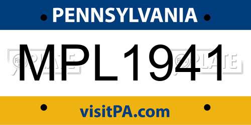 MPL1941 Pennsylvania License Plate