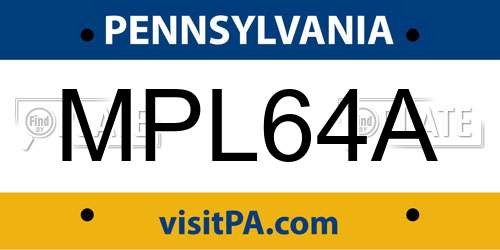 MPL64A Pennsylvania License Plate