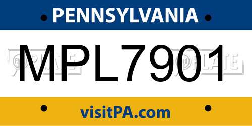 MPL7901 Pennsylvania License Plate
