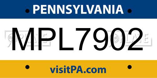 MPL7902 Pennsylvania License Plate