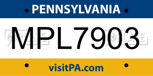 MPL7903 Pennsylvania License Plate