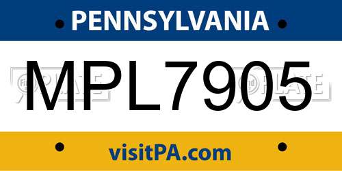 MPL7905 Pennsylvania License Plate