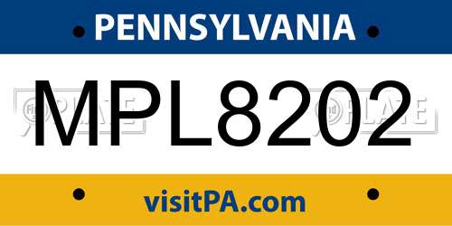 MPL8202 Pennsylvania License Plate