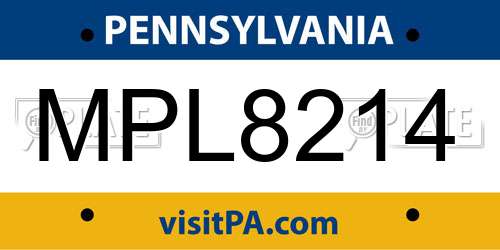 MPL8214 Pennsylvania License Plate
