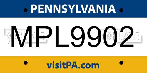 MPL9902 Pennsylvania License Plate