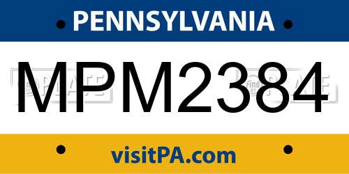 MPM2384 Pennsylvania License Plate