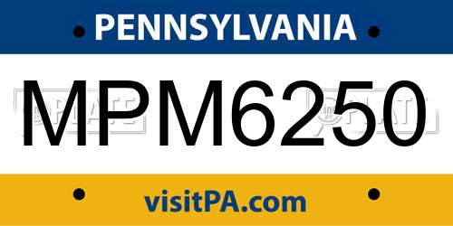 MPM6250 Pennsylvania License Plate