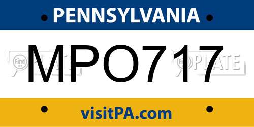 MPO717 Pennsylvania License Plate