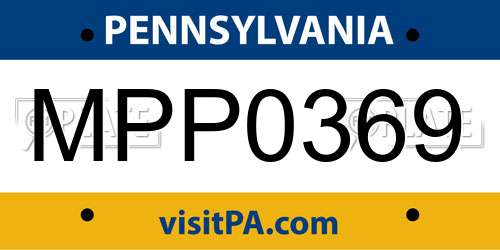 MPP0369 Pennsylvania License Plate