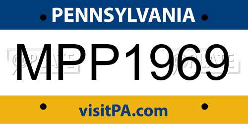 MPP1969 Pennsylvania License Plate