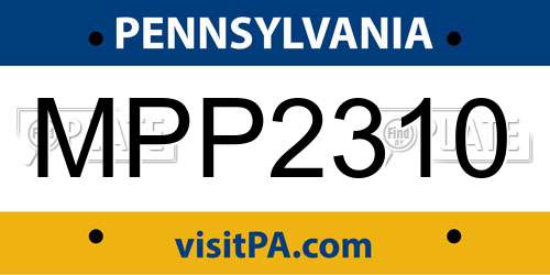 MPP2310 Pennsylvania License Plate