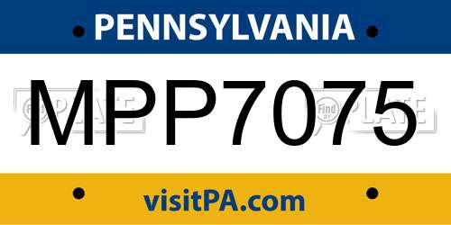 MPP7075 Pennsylvania License Plate