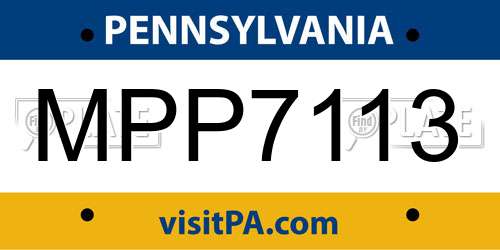 MPP7113 Pennsylvania License Plate