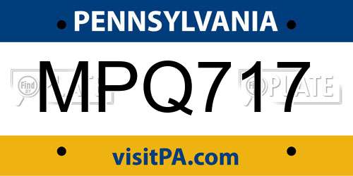 MPQ717 Pennsylvania License Plate