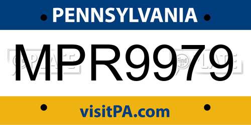 MPR9979 Pennsylvania License Plate