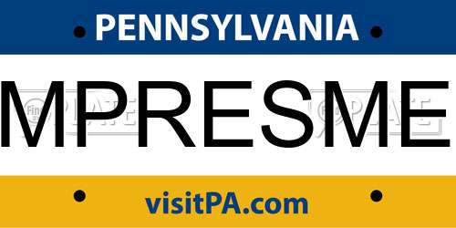 MPRESME Pennsylvania License Plate