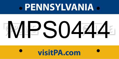 MPS0444 Pennsylvania License Plate