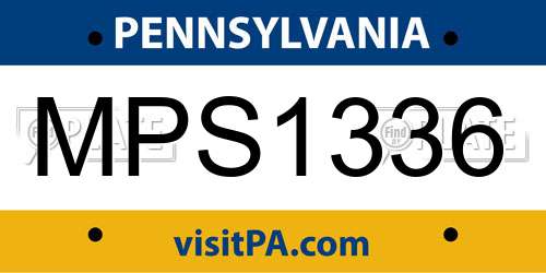 MPS1336 Pennsylvania License Plate