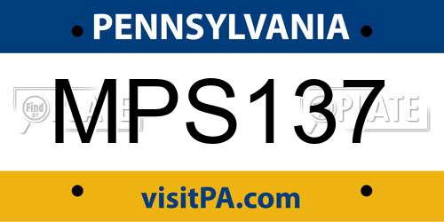 MPS137 Pennsylvania License Plate