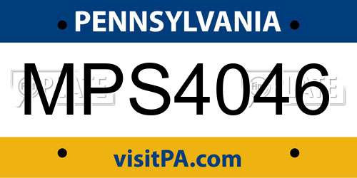 MPS4046 Pennsylvania License Plate