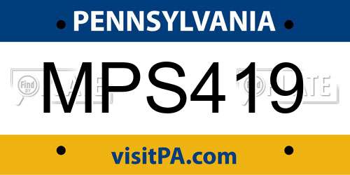 MPS419 Pennsylvania License Plate