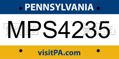 MPS4235 Pennsylvania License Plate