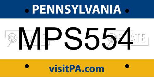 MPS554 Pennsylvania License Plate