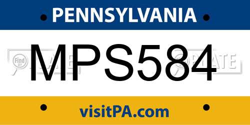 MPS584 Pennsylvania License Plate