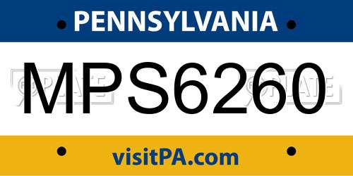MPS6260 Pennsylvania License Plate
