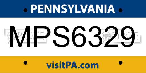 MPS6329 Pennsylvania License Plate