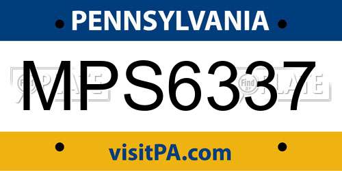 MPS6337 Pennsylvania License Plate